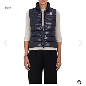 Navy blue Moncler Ghany Down tech taffeta vest